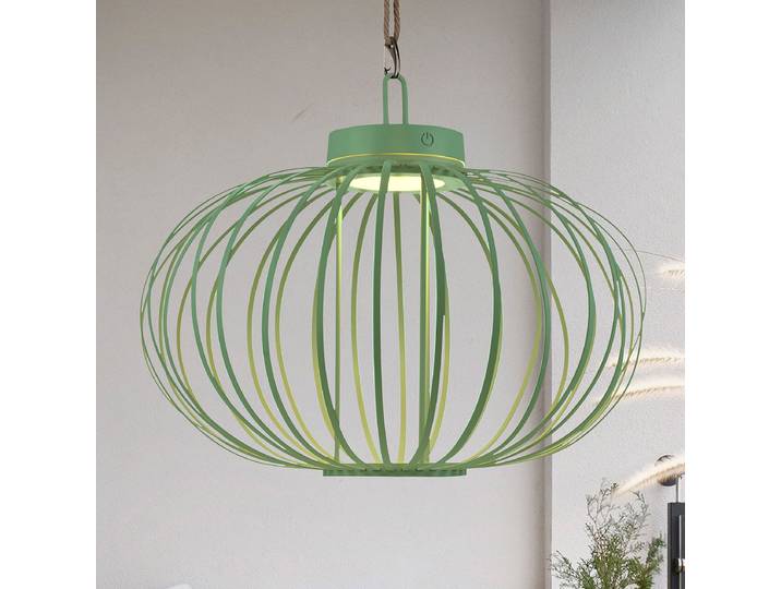 Suspension LED Ø 46cm Vert/Vert menthe Bambou verni LED Module LED