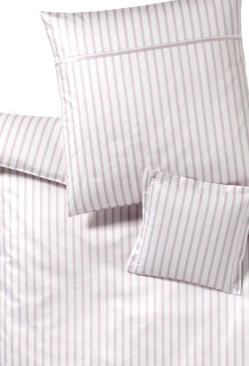 Mako-Satin hoogwaardig beddengoed oud-roze gestreept 200x200 cm