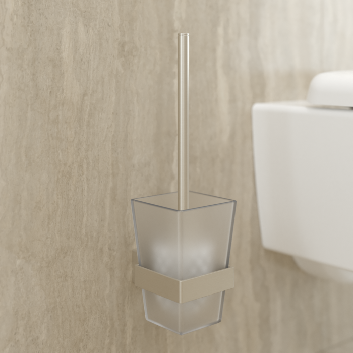 Villeroy und Boch Elements Striking Toilettenbürstengarnitur TVA15201700064 94x340x118mm, Glas satiniert, mit WC-Bürste, brushed nickel black