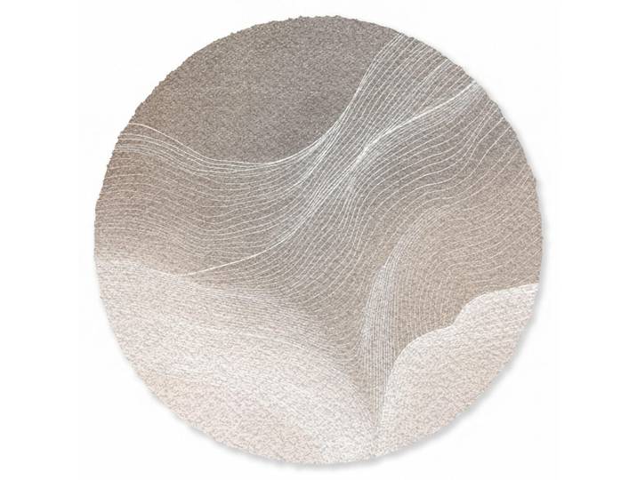 MuchoWow Fussmatte Wellenlinien - Luftströme - Harmonisch Schmutzfänger 90x90 cm, Beige, Rund, 90x0.4 cm, rutschfeste Unterfläche, Teppiche und Böden, Schmutzfangmatten, Fußmatten