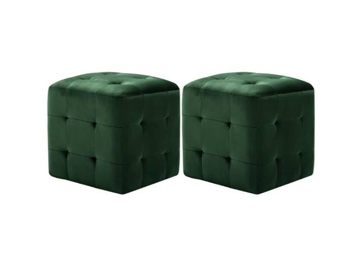 2 pcs Poufs Vert 30 x 30 x 30 cm Tissu velours