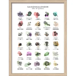 Gerahmtes Bild SAISONKALENDER (BHT 32,50x42,50x2 cm) - bunt - BHT 32,50x42,50x2 cm