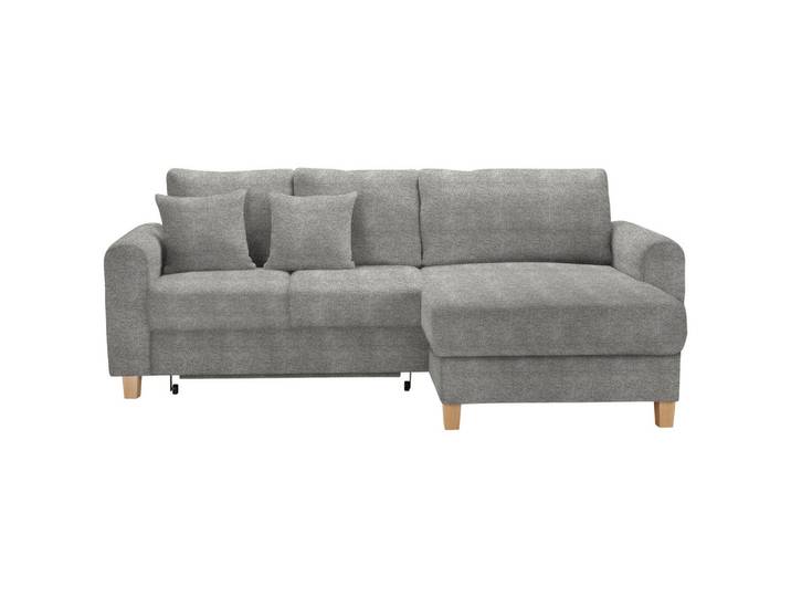 Ecksofa Velours Hellgrau