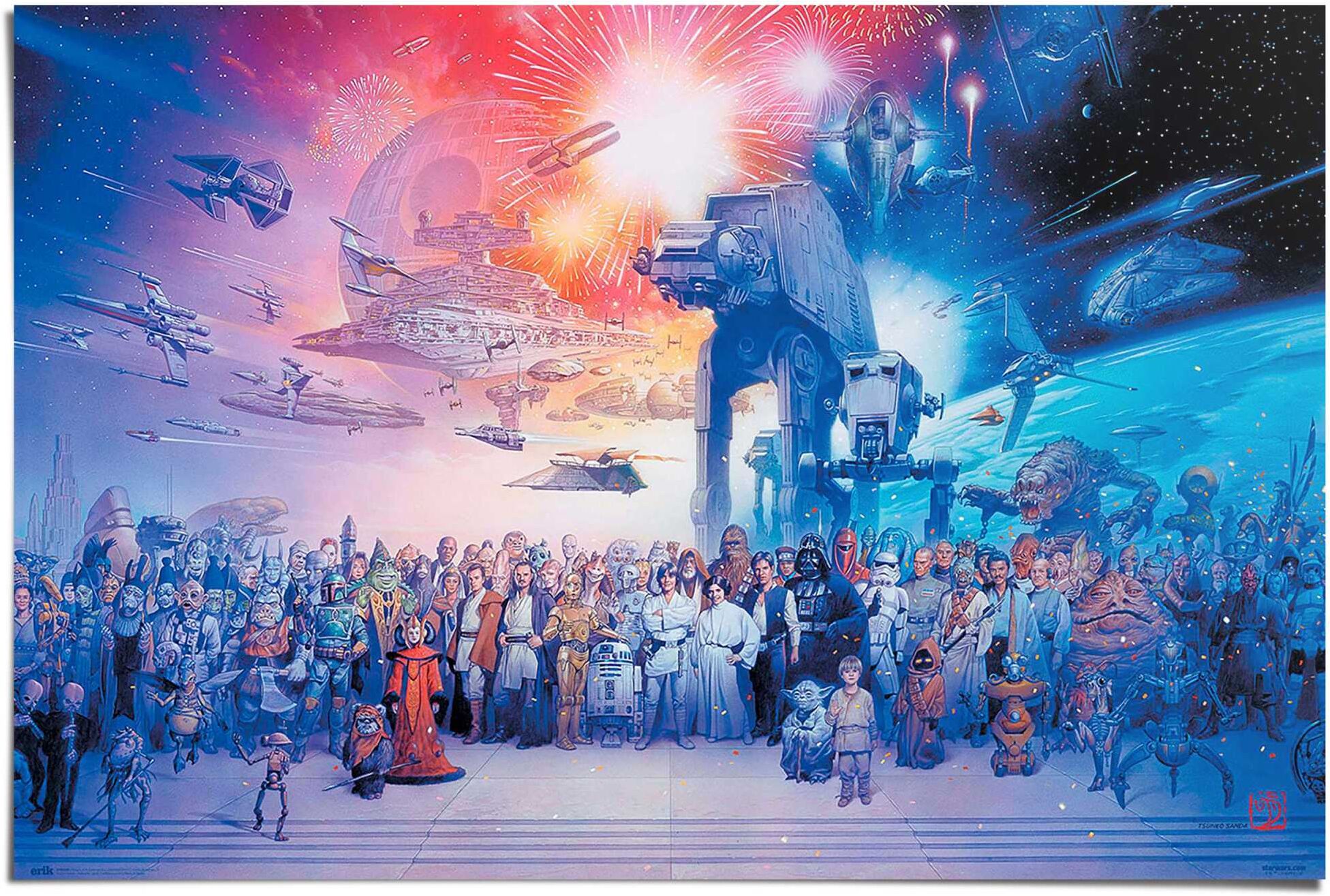 Reinders! Poster REINDERS "Star Wars - legacy characters", blau (farbe bild(er): blau), B:91,5cm H:61cm T:0,1cm, Bilder, Poster, Kinderzimmer - Blau - 150 gr. Papier - 91,5x61 cm farbe bild(er): blau B/H/T: 91,5cm x 61cm x 0,1cm
