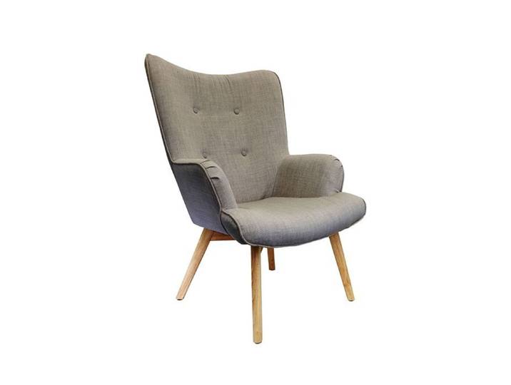 The Home Deco Factory - Fauteuil de salon scandi Helsinki - Gris
