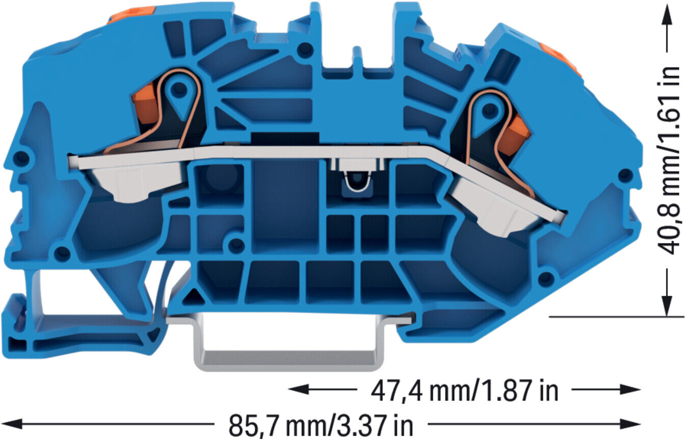 WAGO 2-Leiter-Verteilerklemme 2216-7604 16mm² blau)