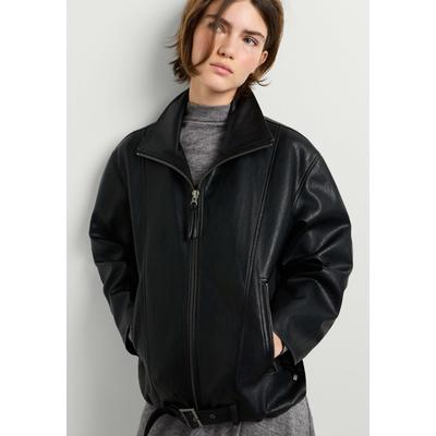 Wintermantel PEPE JEANS "winter coat LINA", Damen, Gr. L, schwarz, 100% Polyurethan, Mäntel Wintermantel