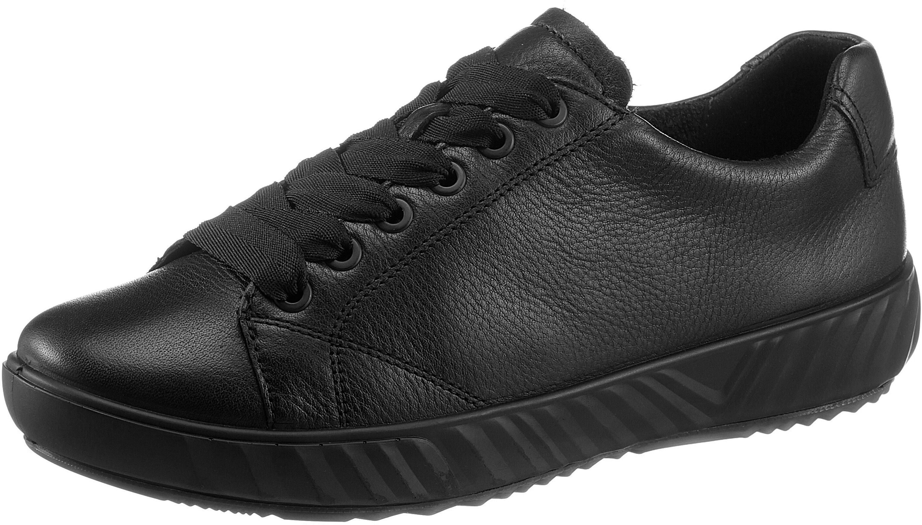 Sneaker ARA "AVIO", Damen, Gr. 2,5, Textil, schwarz, Glattleder, Schuhe Sneaker, mit Plateau, G-Weite, Freizeitschuh, Halbschuh, Schnürschuh