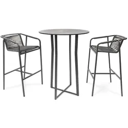 fischer möbel Gartenstuhl Suite Dining H 81 cm Edelstahl Grau Granit