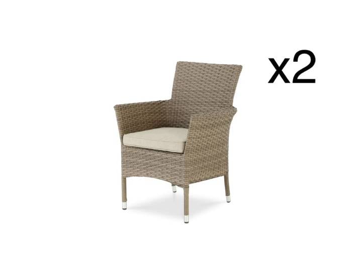 Pack 2 chaises empilables avec coussins