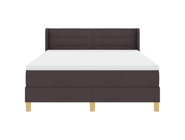 KKgypkn Boxspringbett mit Matratze Dunkelbraun 200 x 140 cm Stoff, manuell verstellbares Kopfteil, Rahmen aus Holzwerkstoffen und massivem Kiefernholz, inklusive Lattenrost, stabiles