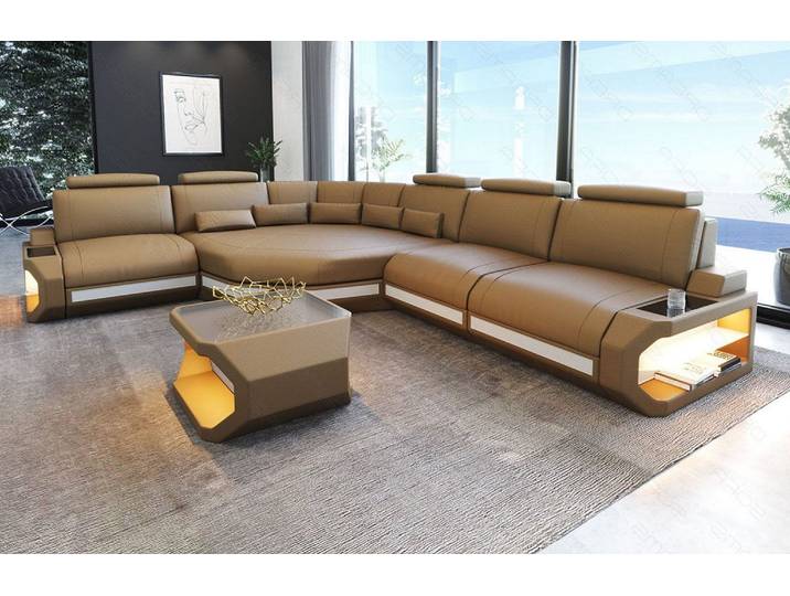 Couch Asti L-Form in Leder