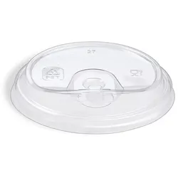 Deckel mit Trinköffnung (rPET) klar für Becher Ø90mm