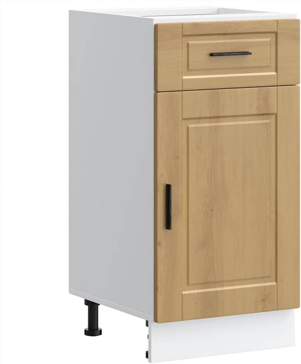 Keuken onderkast met lade en kastdeur van massief eikenhout
