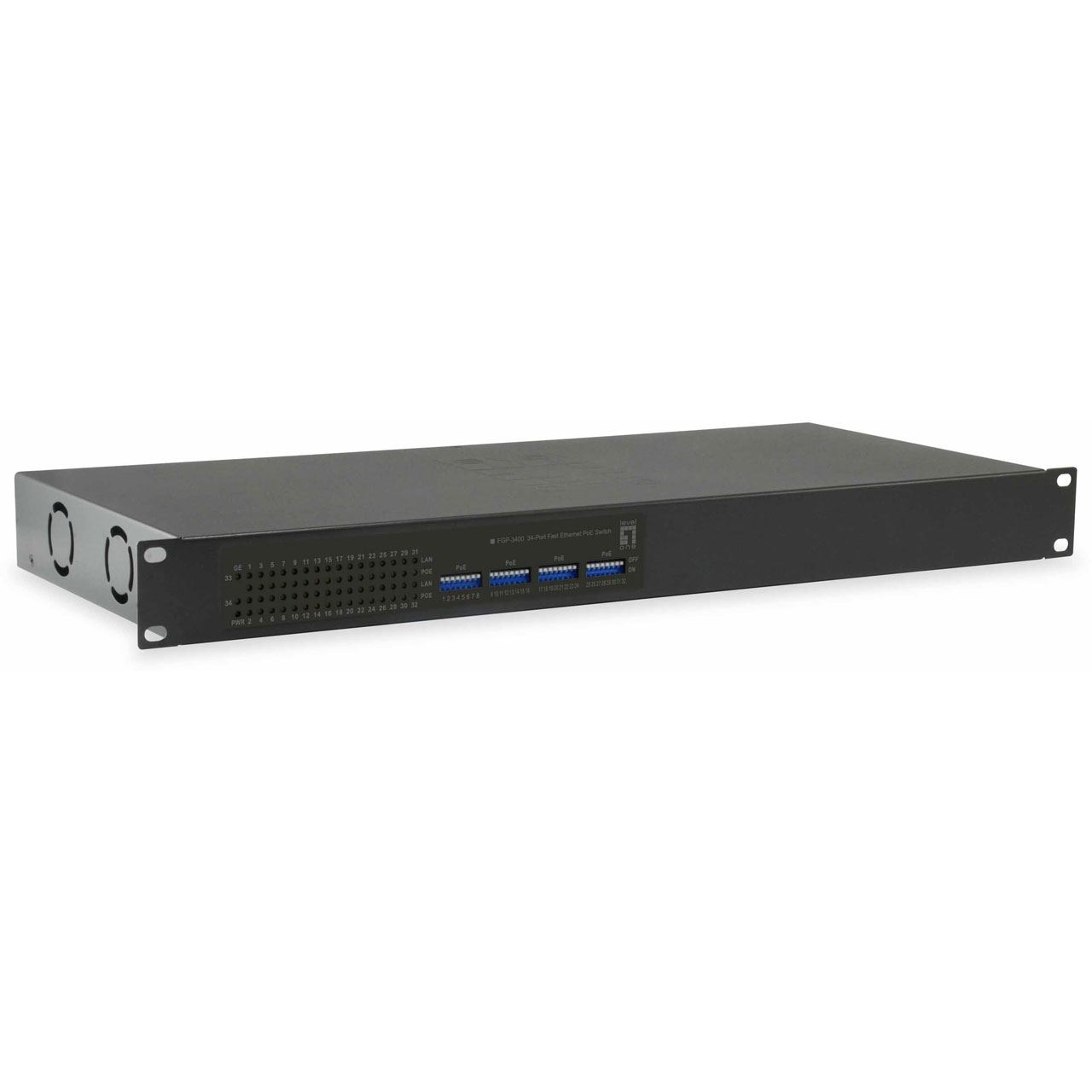LevelOne Switch 34x FE FGP-3400W380 2xGE 19" 380W 32xPoE