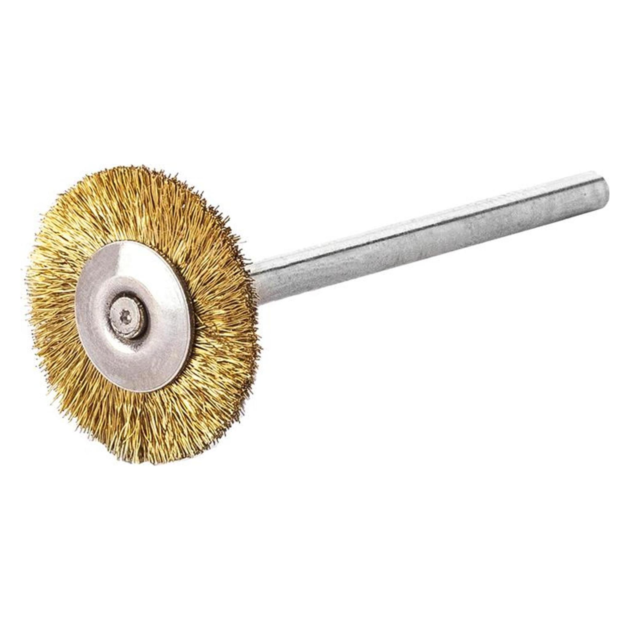 Lessmann Miniatur-Rundbürsten mit 3,0 mm Schaft Drm 22 mm Messingdraht MES gew. 0,10 mm (4017359335758)