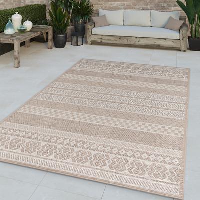 Paco Home Boho Oudoor Rug for Patio Modern durable in Cream Beige