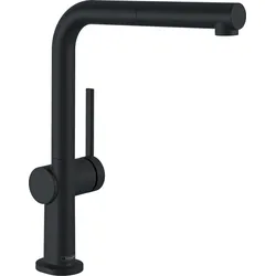 hansgrohe Talis M54 Einhebel-Küchenmischer 270, Niederdruck-Warmwasserbereiter, Ausziehauslauf, 1-jet, 72860670, Farbe: Mattschwarz