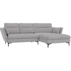 ECKSOFA Mira Hellgrau Samt-Stoff