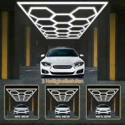 Barberpub Hexagon LED Garage Light, 68970LM 6500K Hexagon LED Beleuchtung für Werkstatt, Friseursalon, 14 Grid