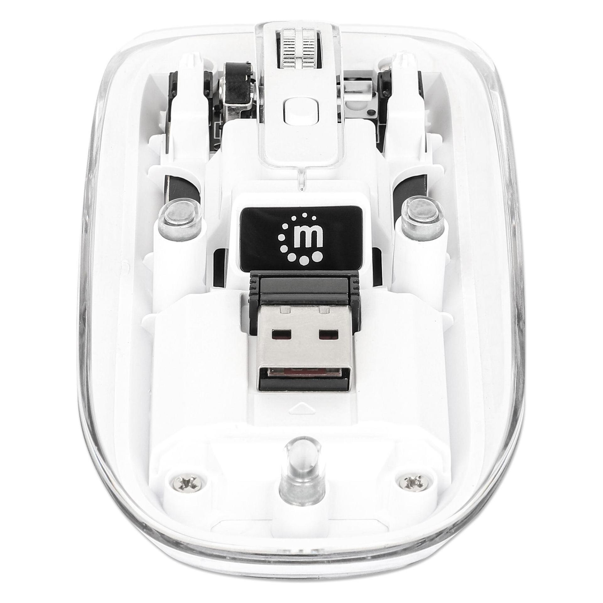 Manhattan MH Transparent 4D mouse, White (Kabellos) (190275)