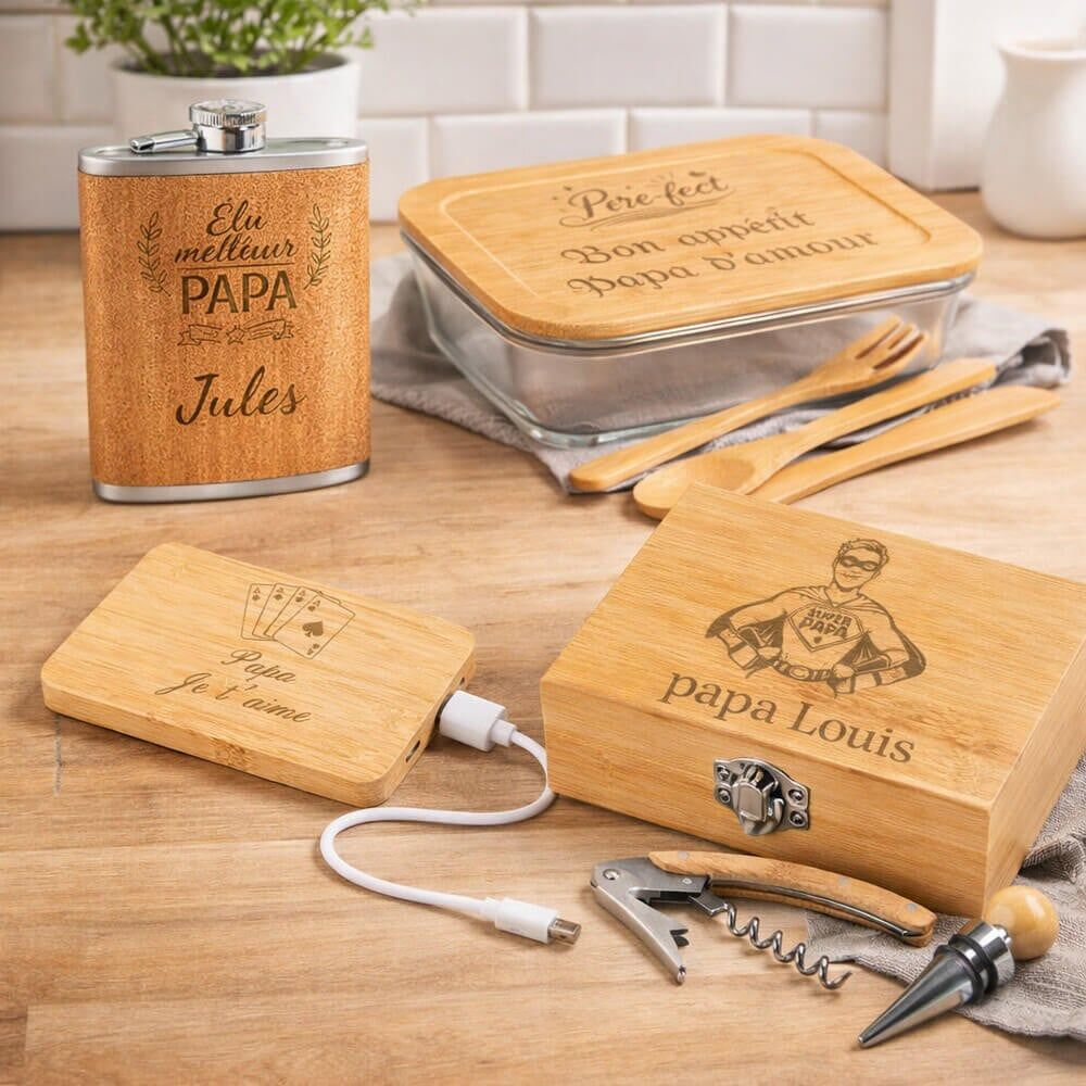 Ocadeau Cadeaux papa en bois personnalisés
