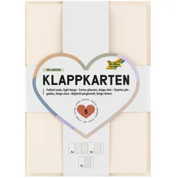 Klappkarten 220g/m2 10,5x14,8 cm 5 Karten&Kuverts&Einlagen hellbeige