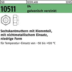 Sechskantmutter ISO 10511 Klemmteil M14 Automatenstahl galv.verz. 100St.