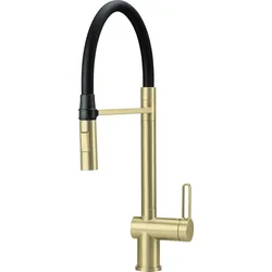 Neuesbad Spültischarmatur mit flexiblem Auslauf, 2-Funktion Brause, Gold gebürstet NB1DEBRMR72M1