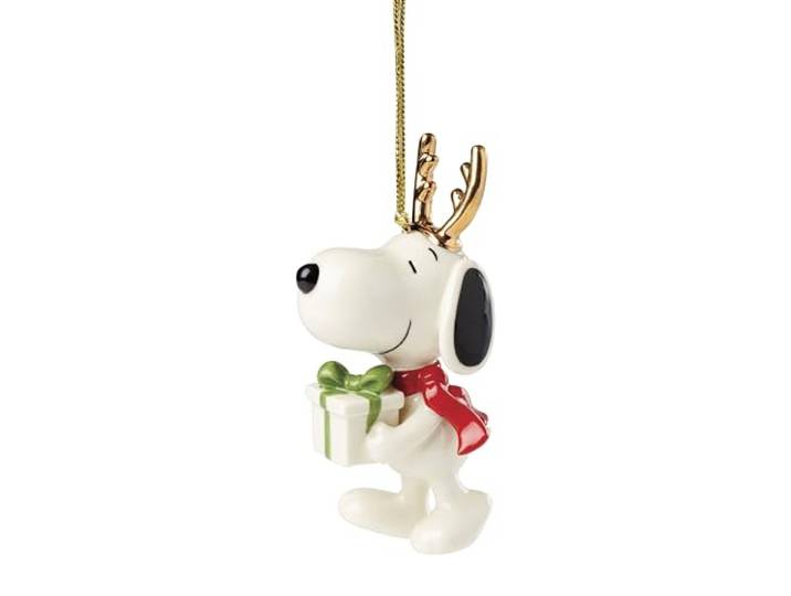 Lenox 895787 Snoopy mit Geschenkornament, Weihnachten