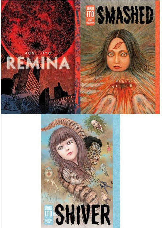 Viz Media Junji Ito Story Deluxe Edition Hardcover Collection 3 Books Set: Shiver, Remina, Smashed