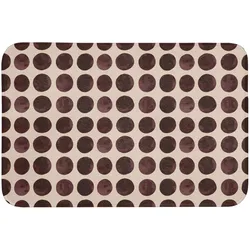 BADEMATTE Polka dots - Muster - Braun Badvorleger 90x60 cm
