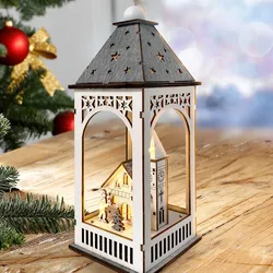 HTI-Living Weihnachtslaterne beleuchtet mit Kirche