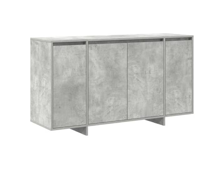 GHVBNMF Sideboard Beton Grau 135x41x75 cm Kommode Anrichte Holzwerkstoff Vielseitiger Aufbewahrungsschrank mit 4 Scharniertüren und Einlegeböden für Wohnzimmer und Esszimmer.