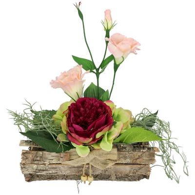 Kunstpflanze I.GE.A. "Gesteck Rose in Schale", lila (violett hell), B:27cm H:25cm T:13cm, Kunststoff, Polyester, Kunstpflanzen, Kunstpflanze