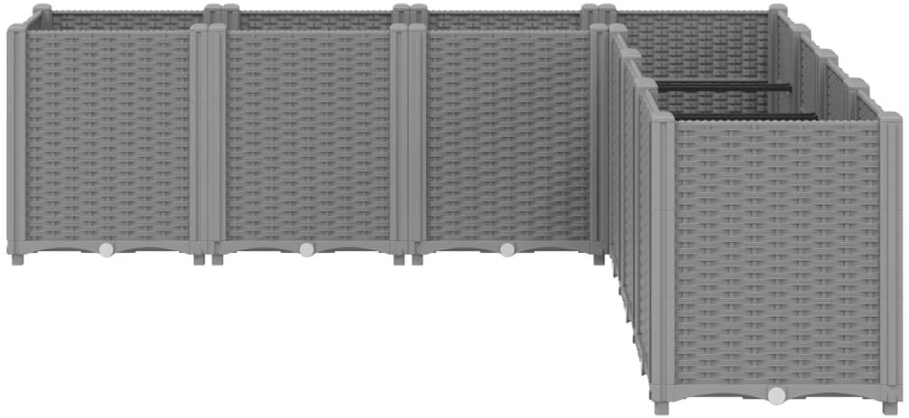 vidaXL Jardinière gris clair 160x160x53 cm polypropylène
