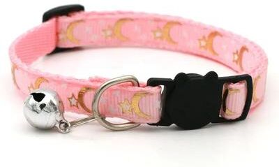 Uplift Essentials Celestial Sparkle Moon & Star Pet Collar pink