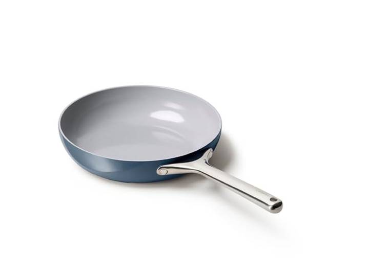 Caraway Antihaftbeschichtete Keramik-Bratpfanne (2,7 qt, 26,7 cm) – ungiftig, PTFE- und PFOA-frei – ofenfest und kompatibel mit allen Herdarten (Gas, Elektro und Induktion) – Marineblau