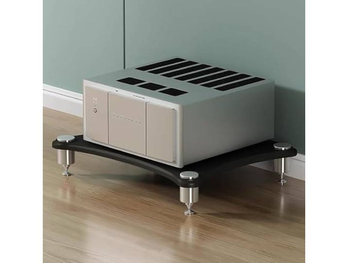 Elitix HiFi Rack 1-, 2-, 3- und 4-stufiger Audioschrank-Medienständer, Offene Stereo-Audio-Video-Regalgestelle für Drucker, Spielkonsolen, TV-Boxen, Plattenspielersystem Fürs Büro(Black,60x48x10cm)