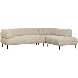 Ecksofa Lloyd aus grobmaschigem Stoff, modern und bequem, rechts, beige, für 4–5 Personen