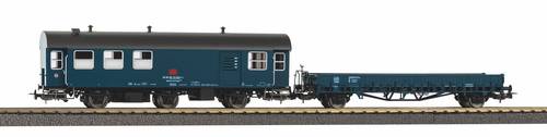 PIKO 28334 H0 2er Set Umbauwagen Werkstatt mit Flachwagen Ks DB IV