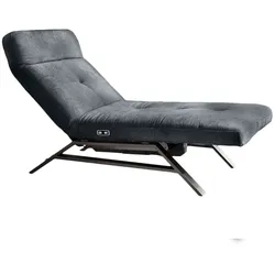 KAWOLA Liege AMERIVA Sessel Relaxliege Velvet schwarz Fuß chrome