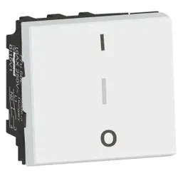Legrand 077050L MSC Ausschalter 2-pol 10A, SK, 2mod, O/I Aufdruck, beleuchtbar Farbe: Ultraweiß