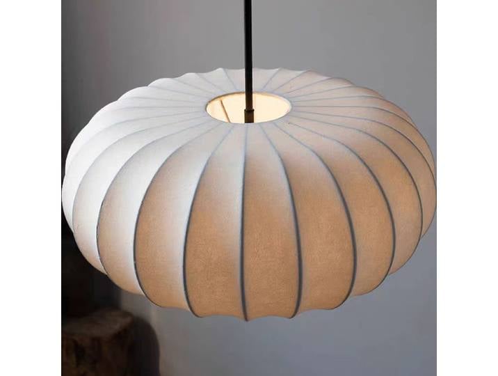 Japonais Wabi Sabi Led blanc soie pendentif lumières salle à manger Lustre chambre E27 Droplight décor à la maison Lustre Design éclairage