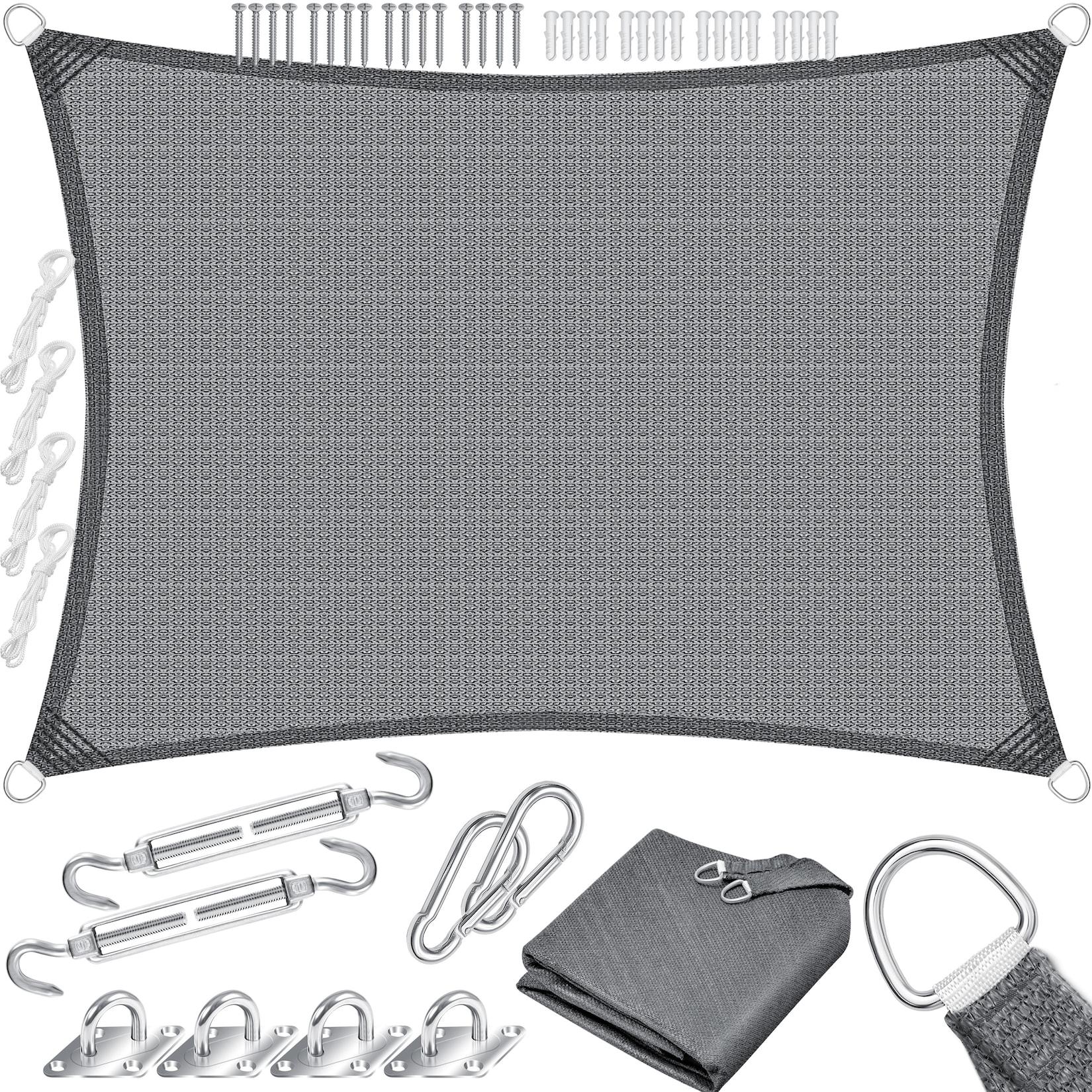 KESSER® Sonnensegel Sonnenschutz Windschutz HDPE Gewebe wasserabweisend & windabweisend 5-Fach quer vernäht robust & stabil Schattenspender Garten Balkon Terrasse
