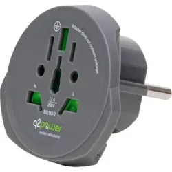 Kopp 473202019 Reiseadapter: Welt nach Europa, für Geräte in Schweiz, Italien, Brasilien, UK, USA/Japan  - 3 Stück