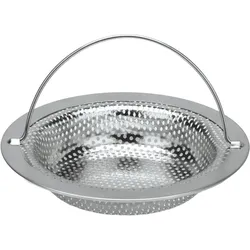 Metaltex Abfluss-Sieb aus rostfreiem Edelstahl 11,5 cm Durchmesser mit Henkel
