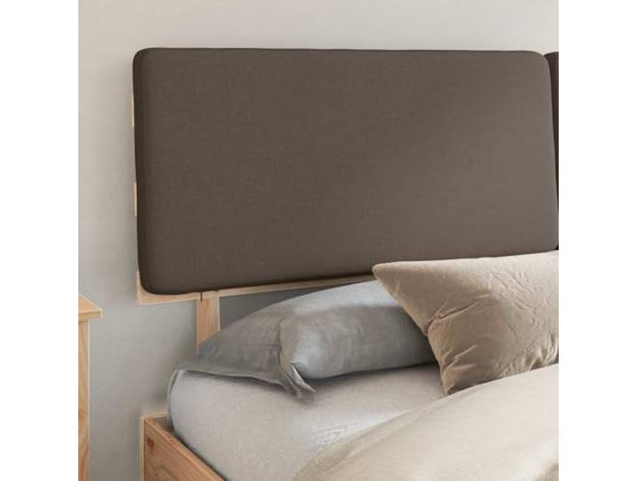 KTHLBRH Doppelbett 180 x 200 Kiefer massiv Taupe Lattenrost, gepolstertes Kopfteil waschbar, kein Boxspring, einfache Montage