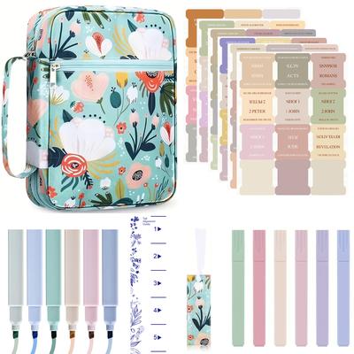 Floral Bible Cover For Women Zippered Bible Carrying Case With Tabs And Pen Holders Floral Bible Cover For Women Zippered Bible Carrying Case With Tabs And Pen Holders
