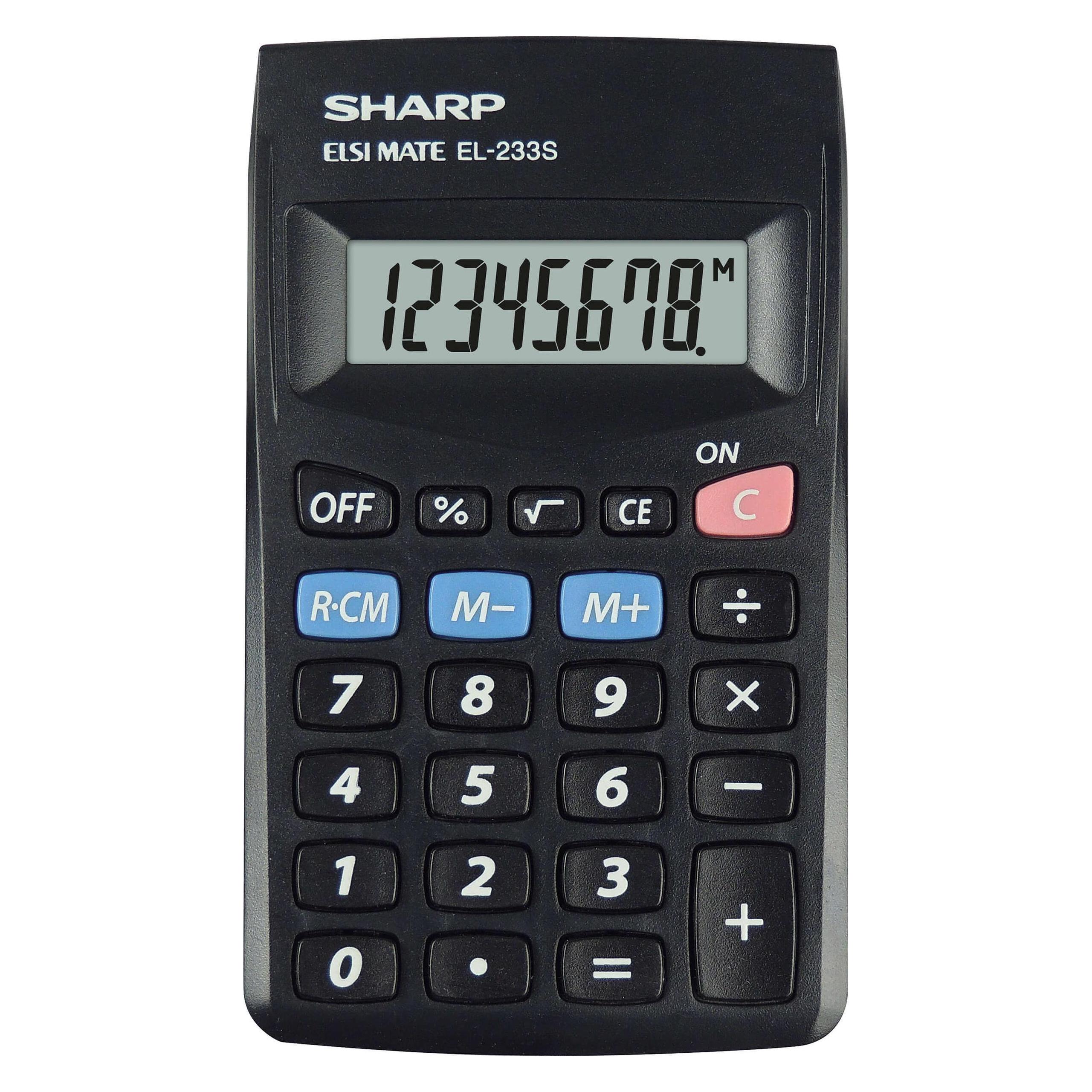 Sharp EL-233S, Pocket, Basic, 8 digits, 1 lines, Battery, Black (Batteriebetrieb) (SH-EL233SBBK)